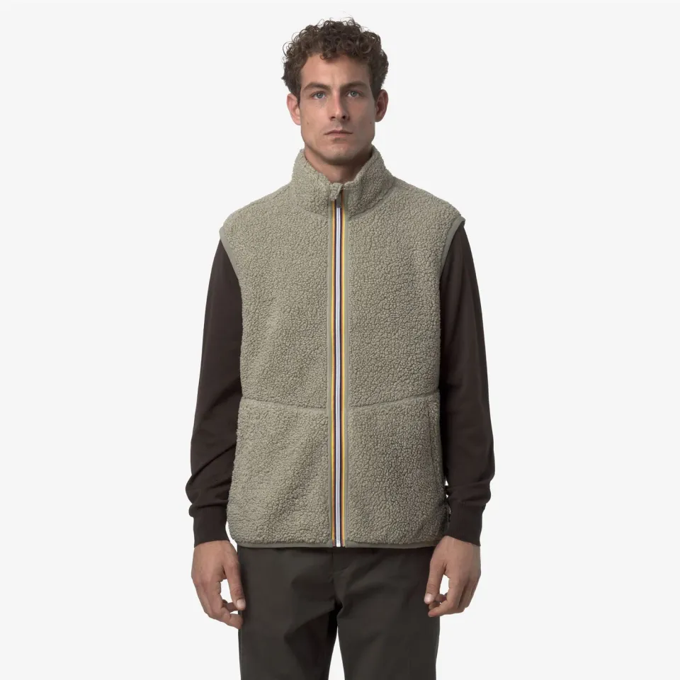K-Way Yannick Sherpa Polar Double vesta barbati verde calduroasa