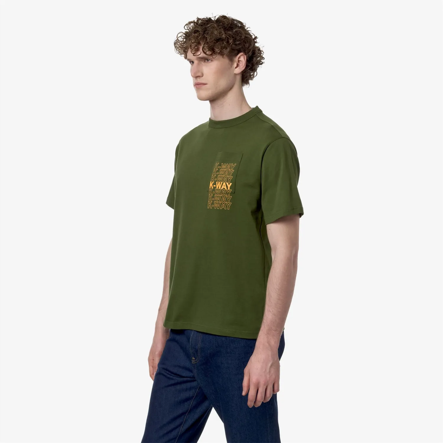 K-Way Fantome tricou Green Cypress bumbac gros