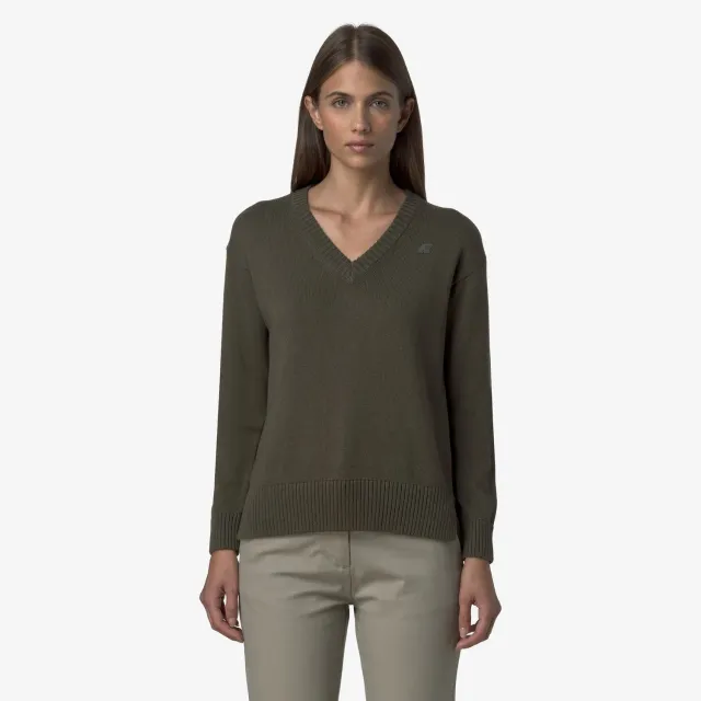 K-Way Adine Cotton Cashmere pulover verde damă