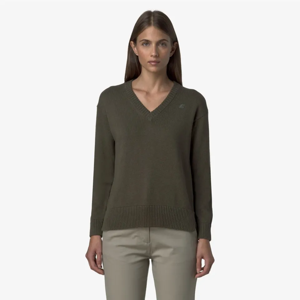 K-Way Adine Cotton Cashmere pulover verde damă