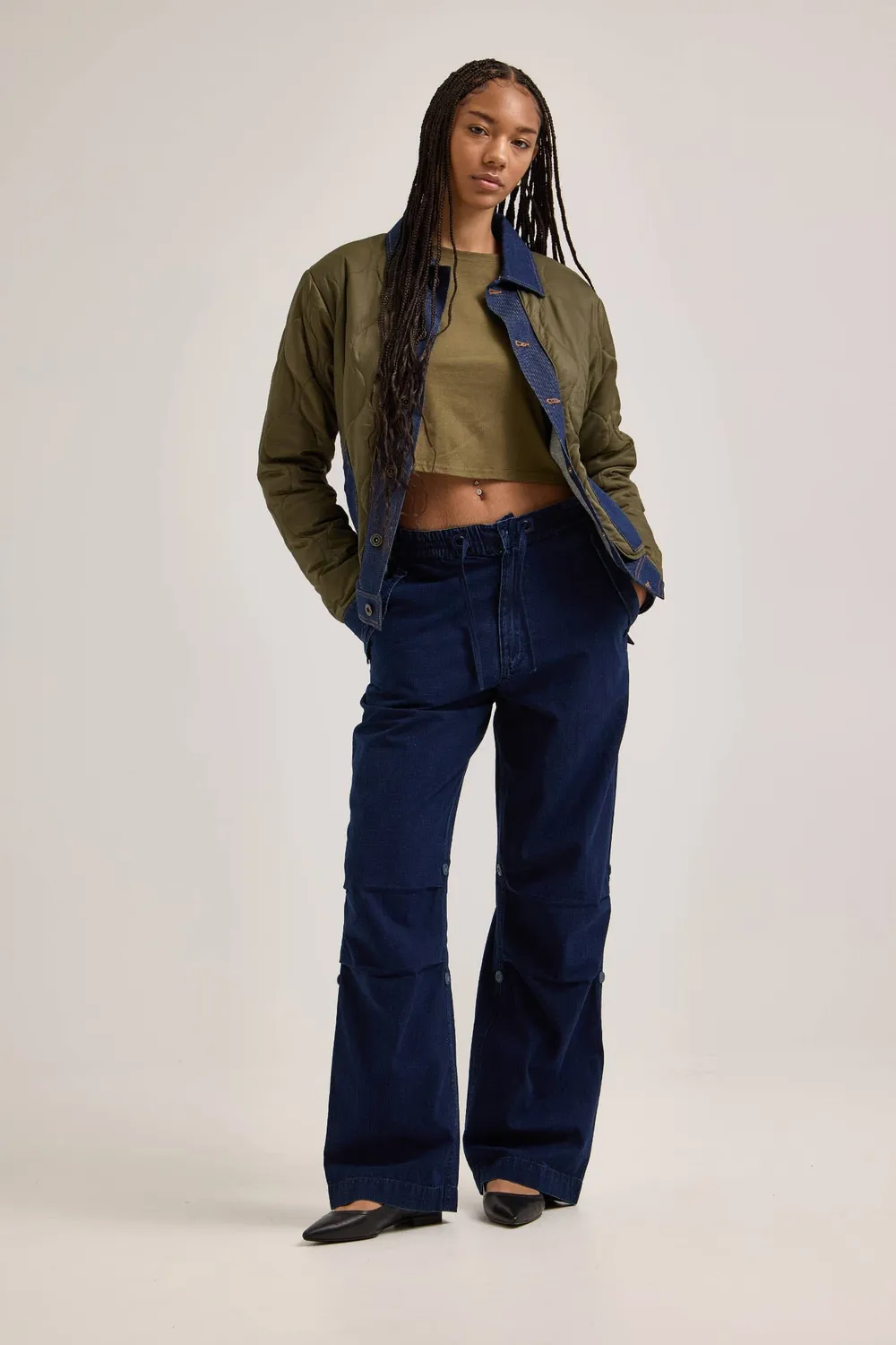 Alpha Industries Alpha x Lee Snowpant pantaloni Indigo ripstop bumbac