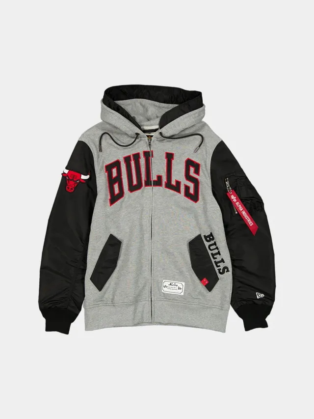Alpha Industries Chicago Bulls MA-1 hanorac negru bumbac