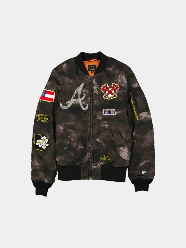 Alpha Industries MA-1 Atlanta Braves geaca negru reversibilă