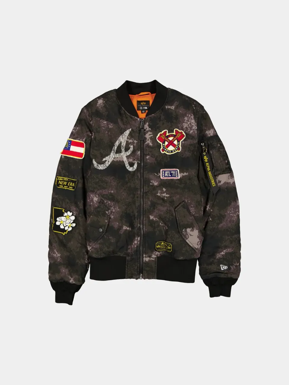 Alpha Industries MA-1 Atlanta Braves geaca negru reversibilă