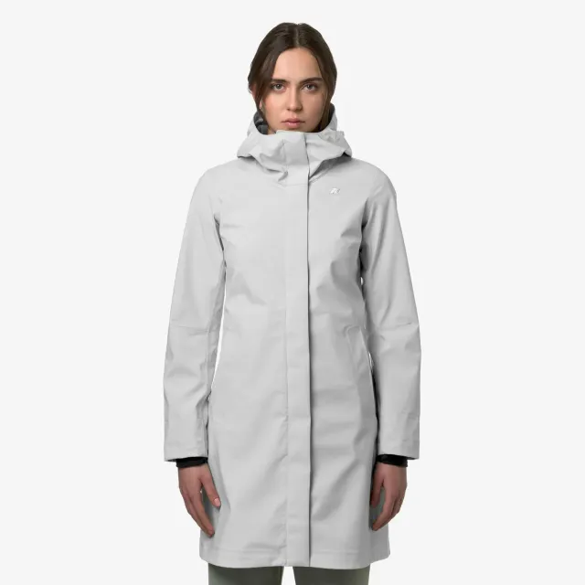 K-Way Stephy Bonded Jersey geaca 3/4 dama alba impermeabila