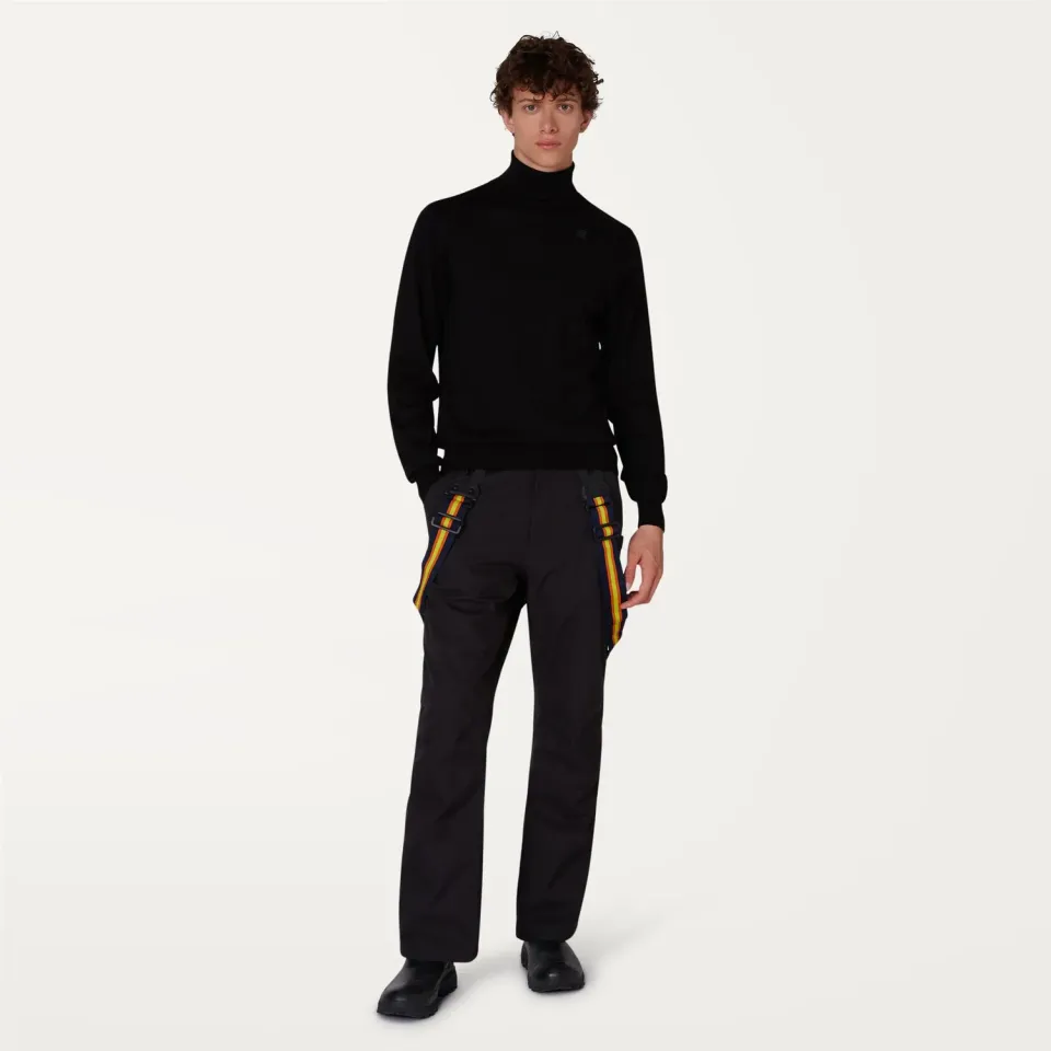 K-Way Henry Merino pulover barbati negru cu guler inalt