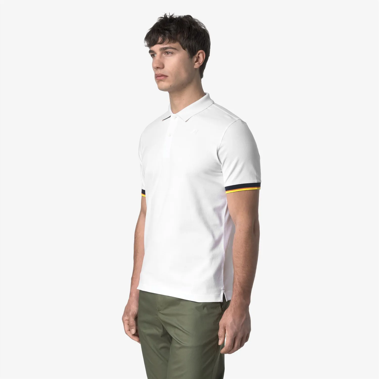 K-Way Vincent Pique Slim polo barbati alb bumbac