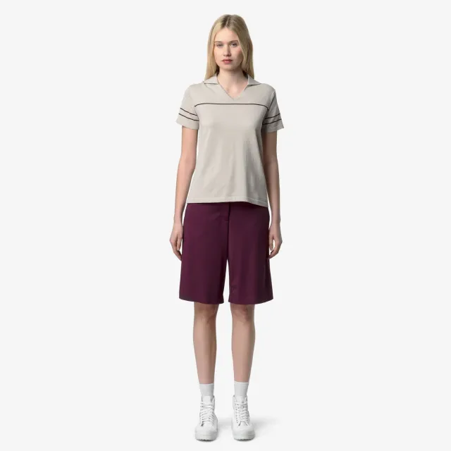 K-Way Mazardy Stripes polo tricot bej dungi