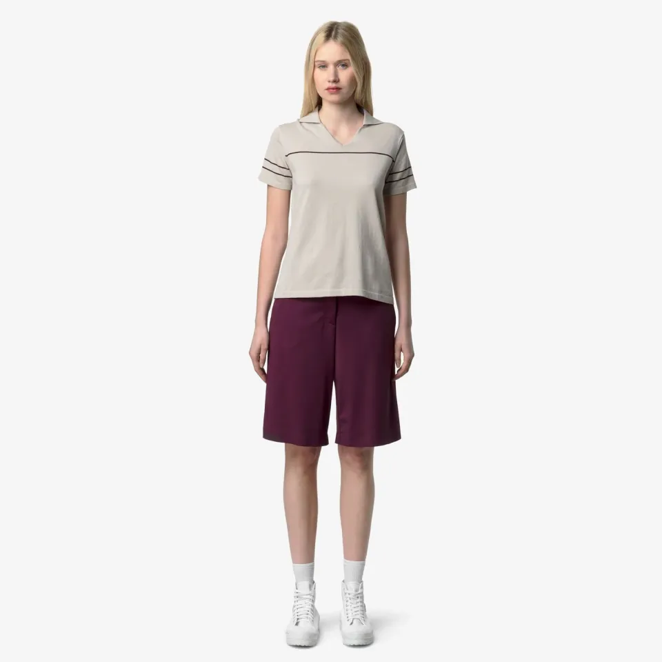 K-Way Mazardy Stripes polo tricot bej dungi