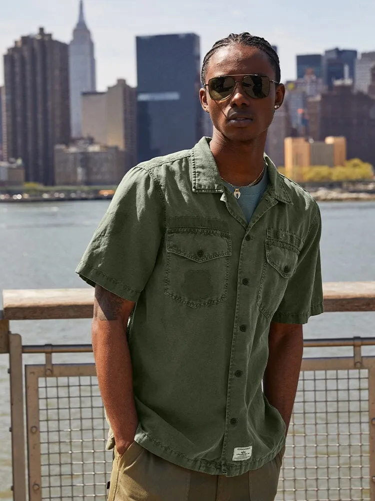 Alpha Industries Washed Fatigue camasa verde OG-107