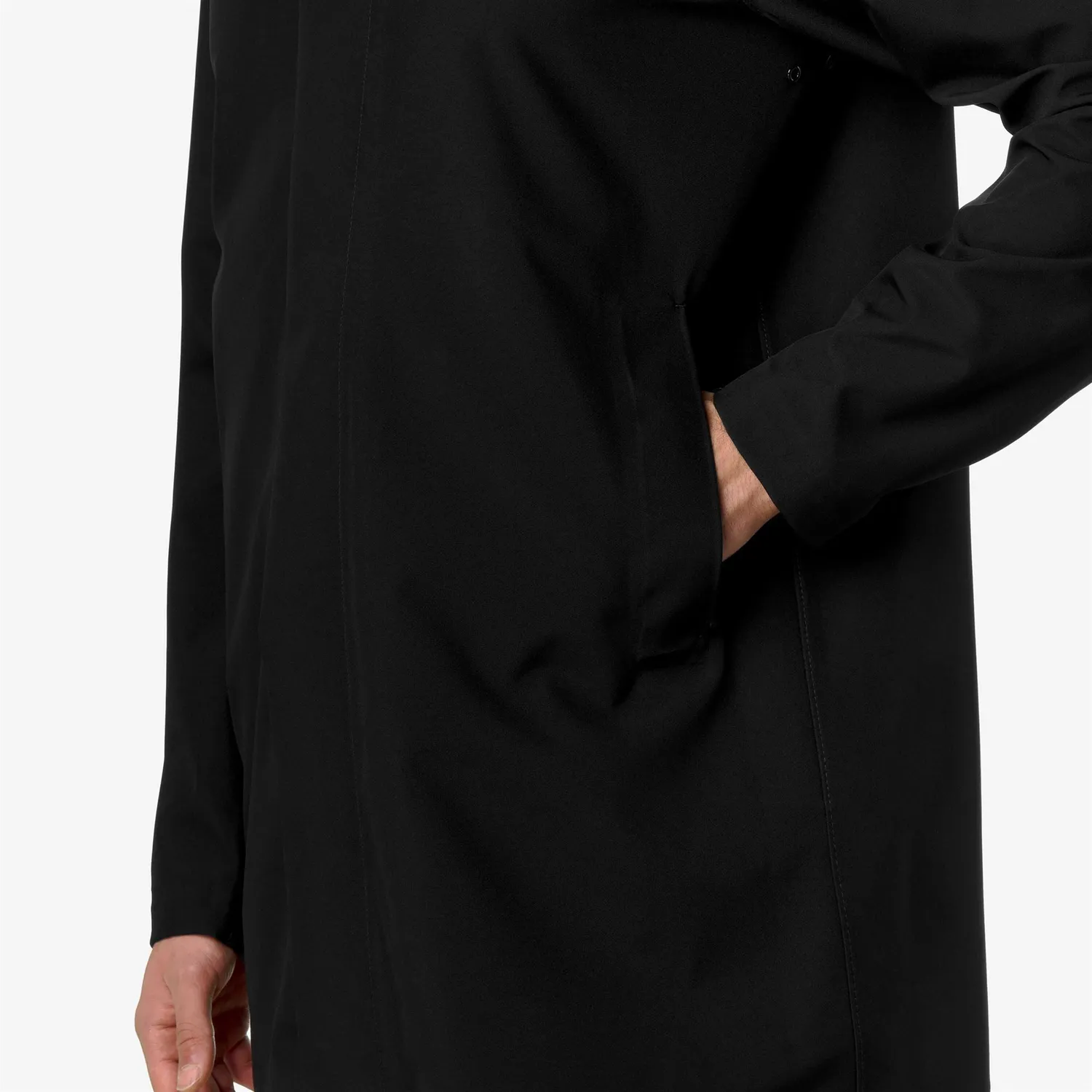 K-Way Duke Bonded Jersey palton bărbați negru 3/4 elegant