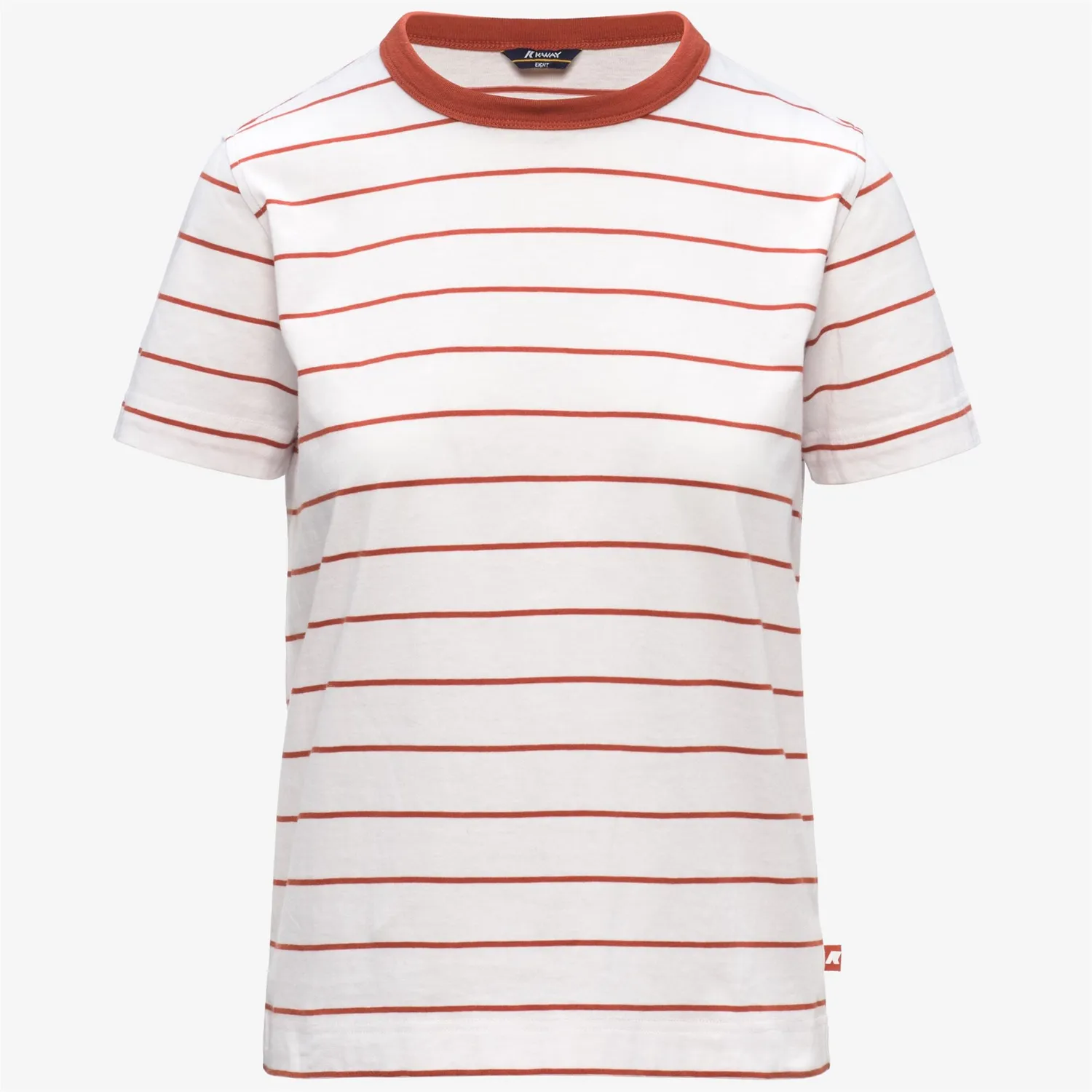 K-Way Elodie Mid Stripes Jersey tricou dama White-Orange dungi