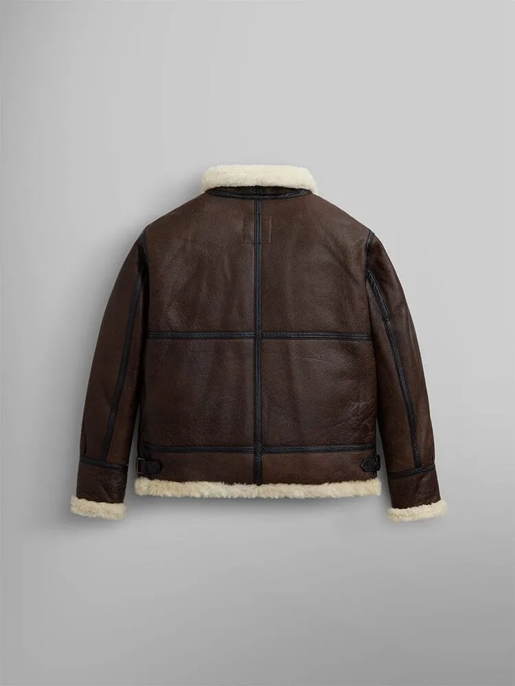 Alpha Industries B-3 Sherpa geaca piele maro shearling