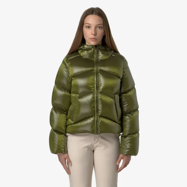 K-Way Ninev Crystal Chintz geaca dama verde groasa