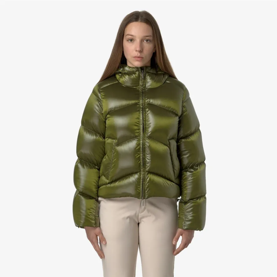 K-Way Ninev Crystal Chintz geaca dama verde groasa