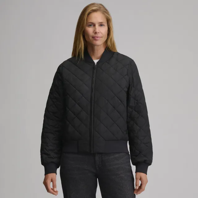 Eddie Bauer Quilted Bomber geaca dama Black