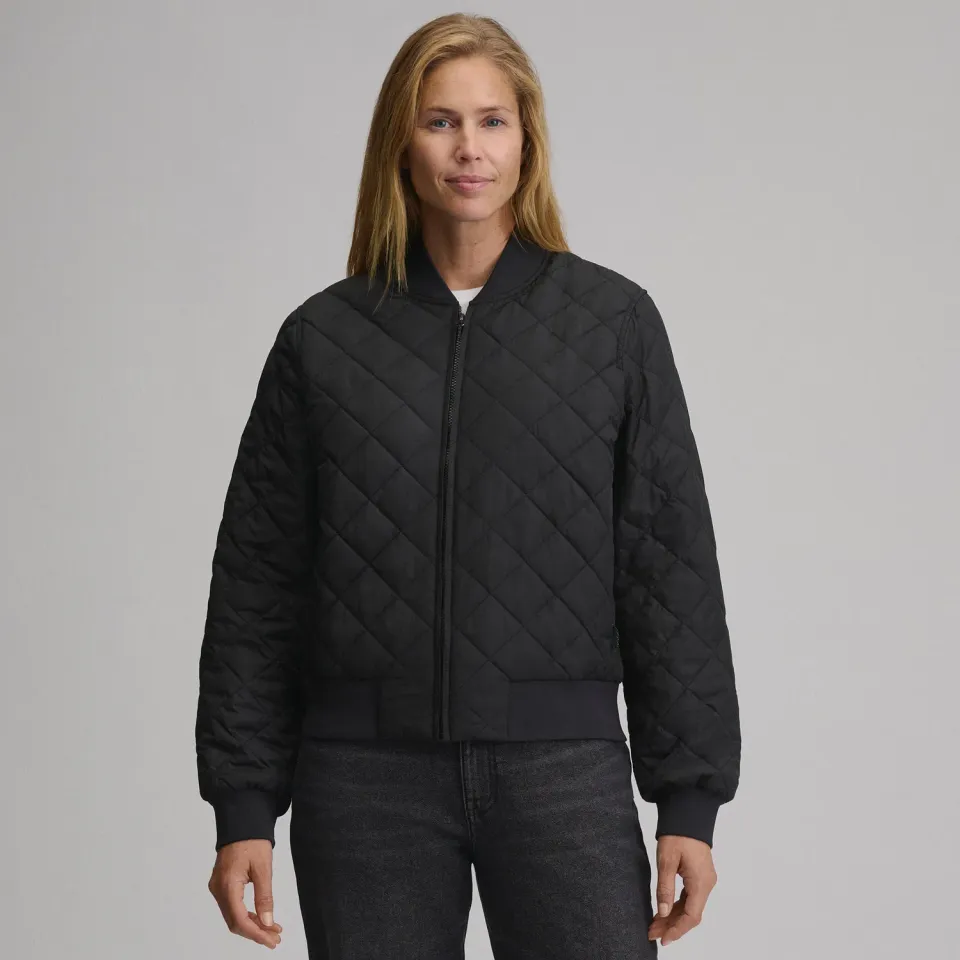 Eddie Bauer Quilted Bomber geaca dama Black