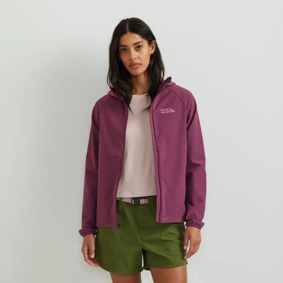 Eddie Bauer Stratify Soft Shell hanorac dama Wine impermeabil
