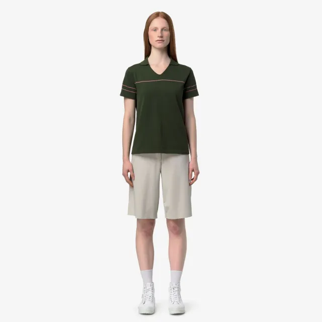 K-Way Mazardy Stripes polo dama verde dungi fine