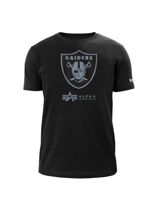 Alpha Industries Las Vegas Raiders tricou negru bumbac