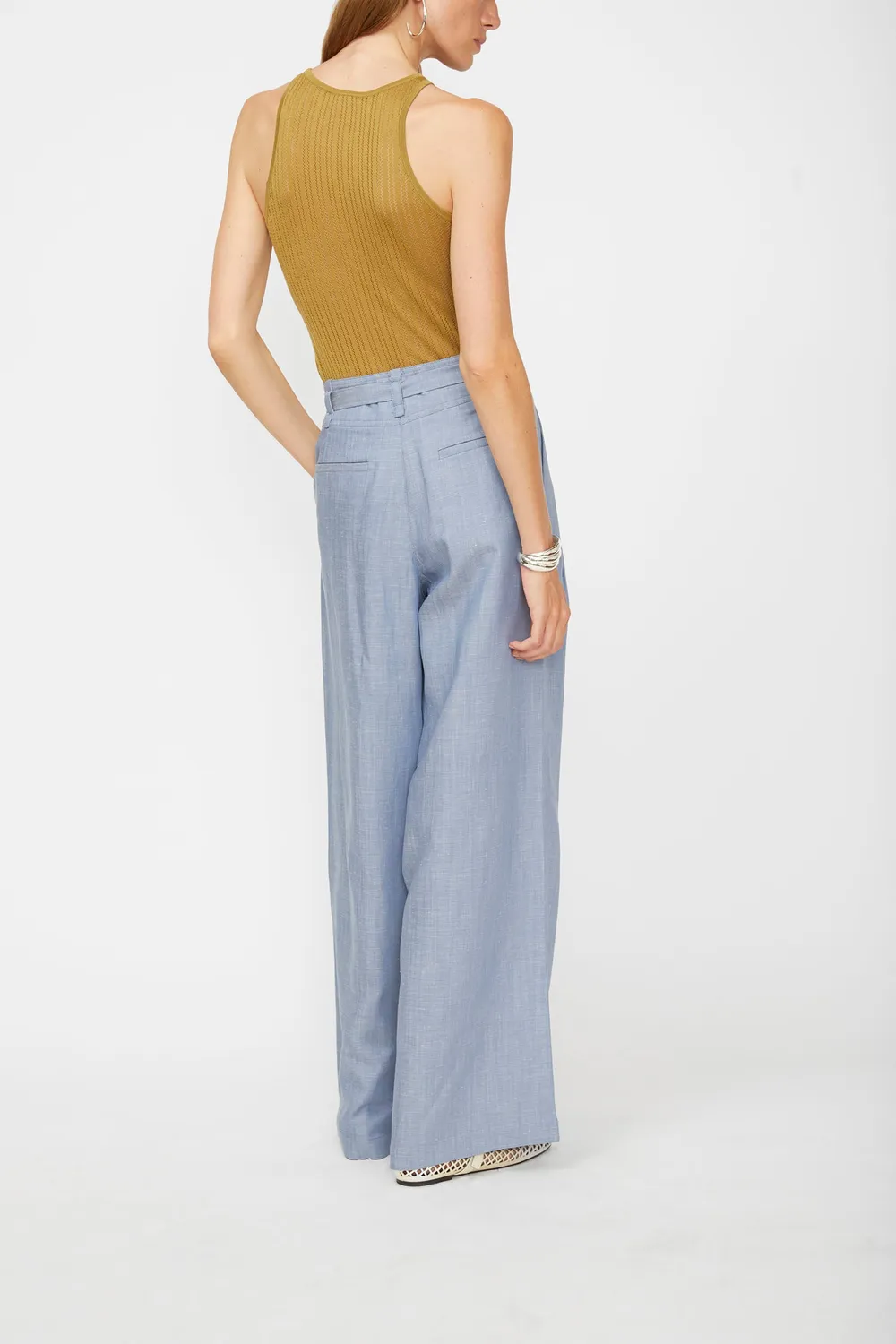 Isabelle Blanche pantaloni denim steel blue tencel-in