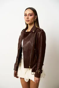 Mareus 624 Amber Cognac geaca piele biker dama