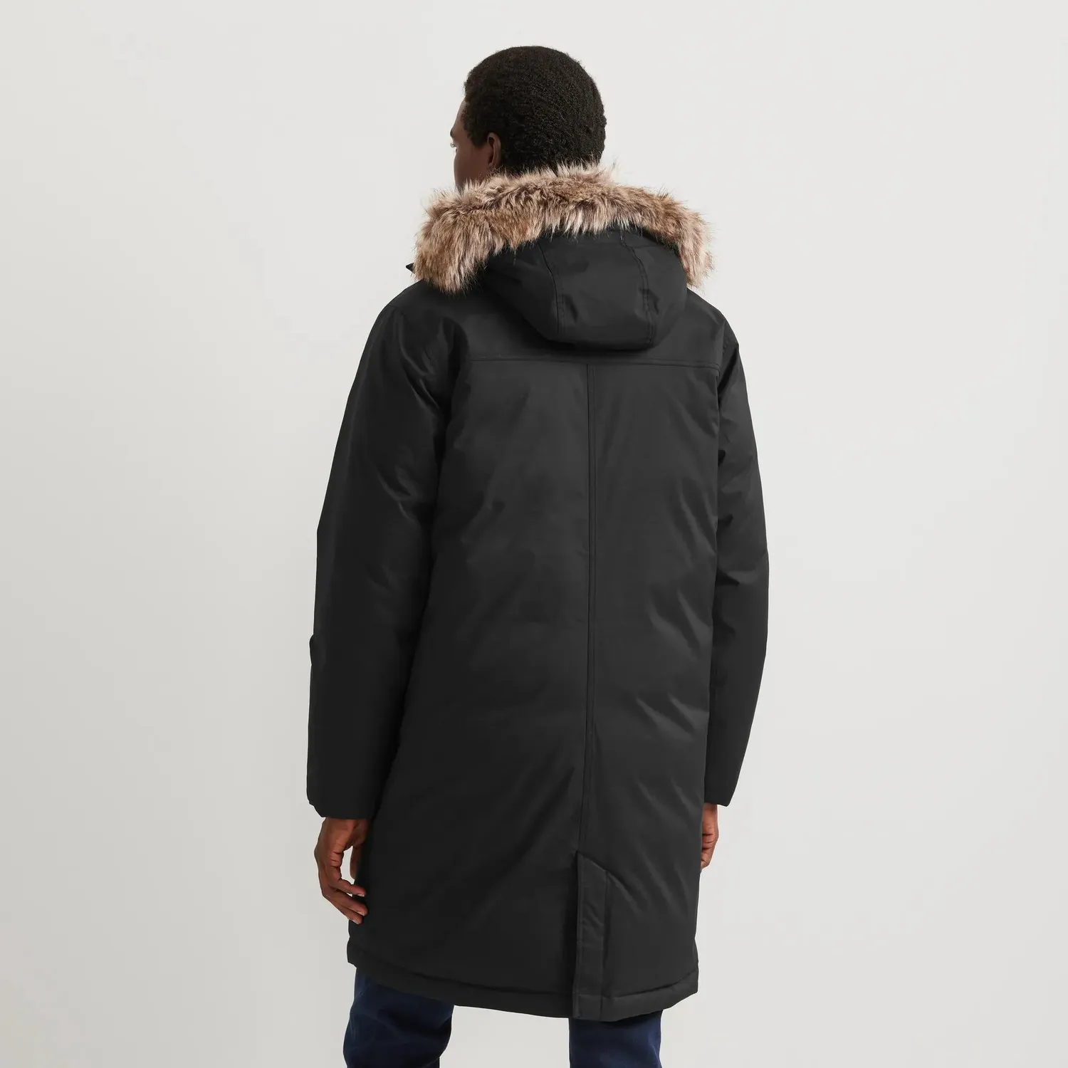 Eddie Bauer Superior Down palton barbat Negru puf lung