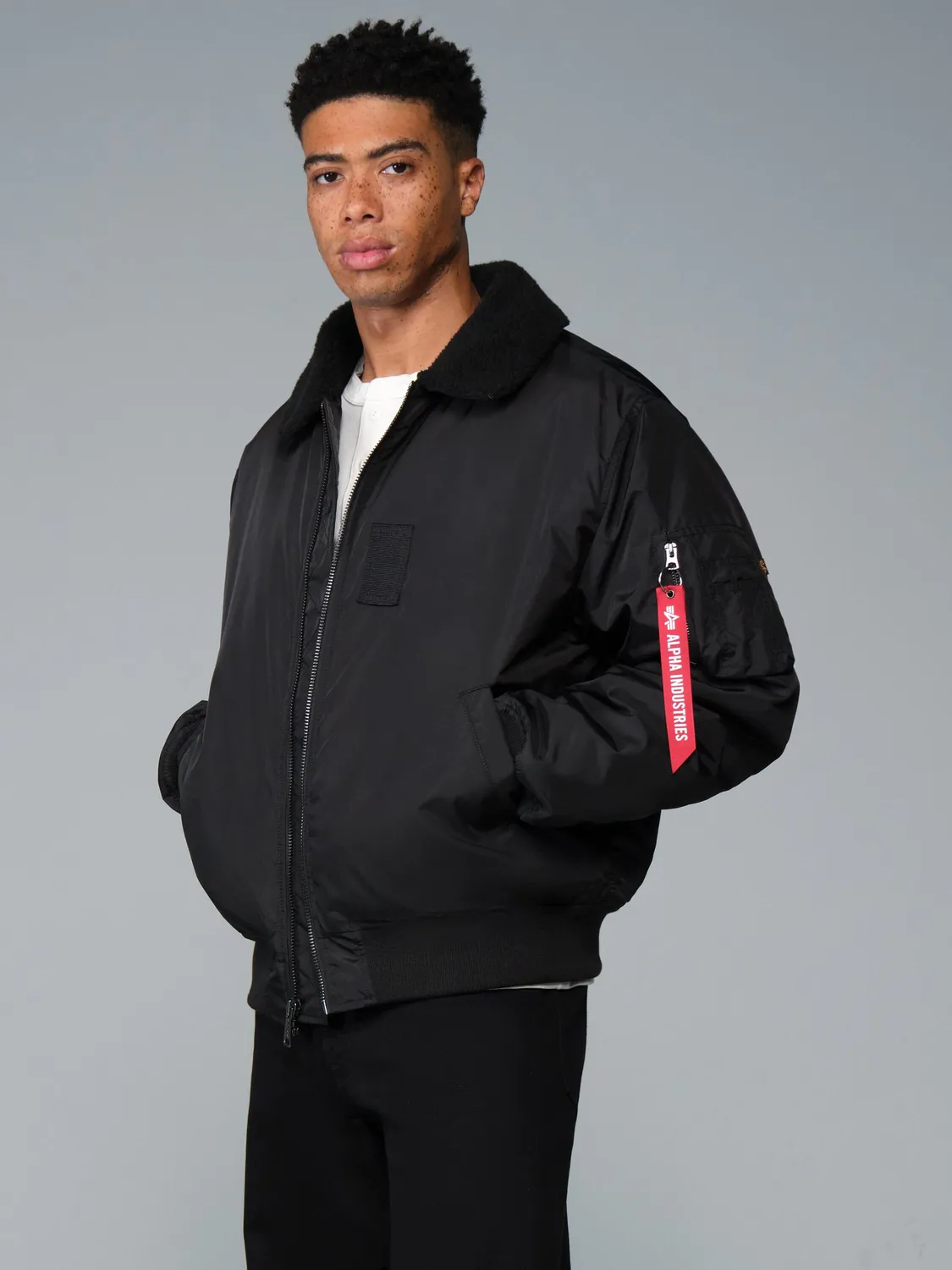 Alpha Industries B-15 Oxford geacă bomber Black groasă