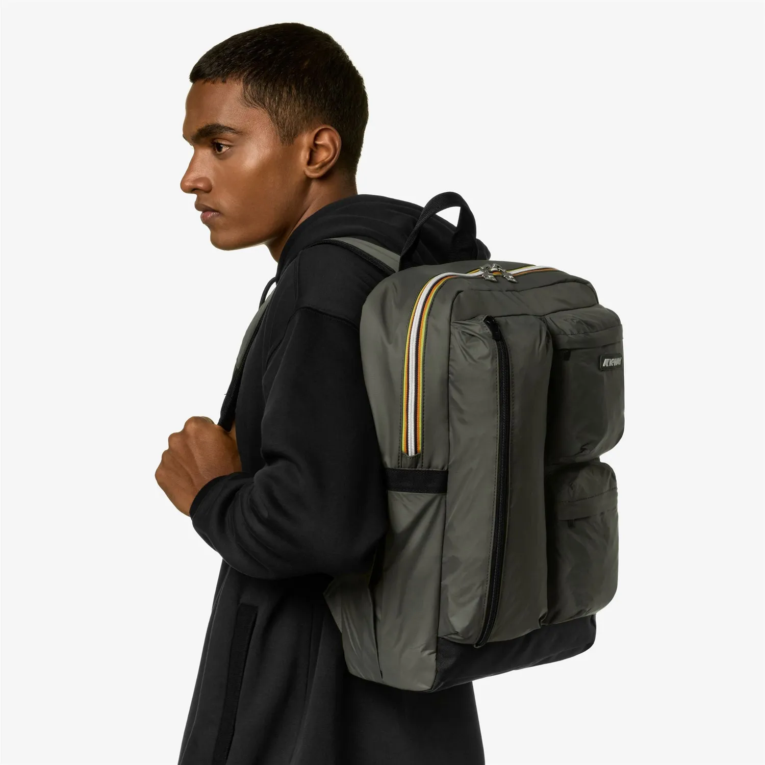 K-Way Ambert rucsac verde impermeabil laptop
