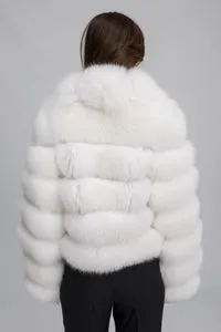 Mareus Arctic White 467 haină blană vulpe polară albă
