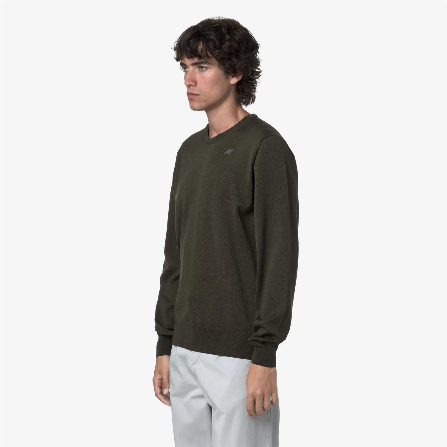 K-Way Sebastien Merino pulover barbati verde lana