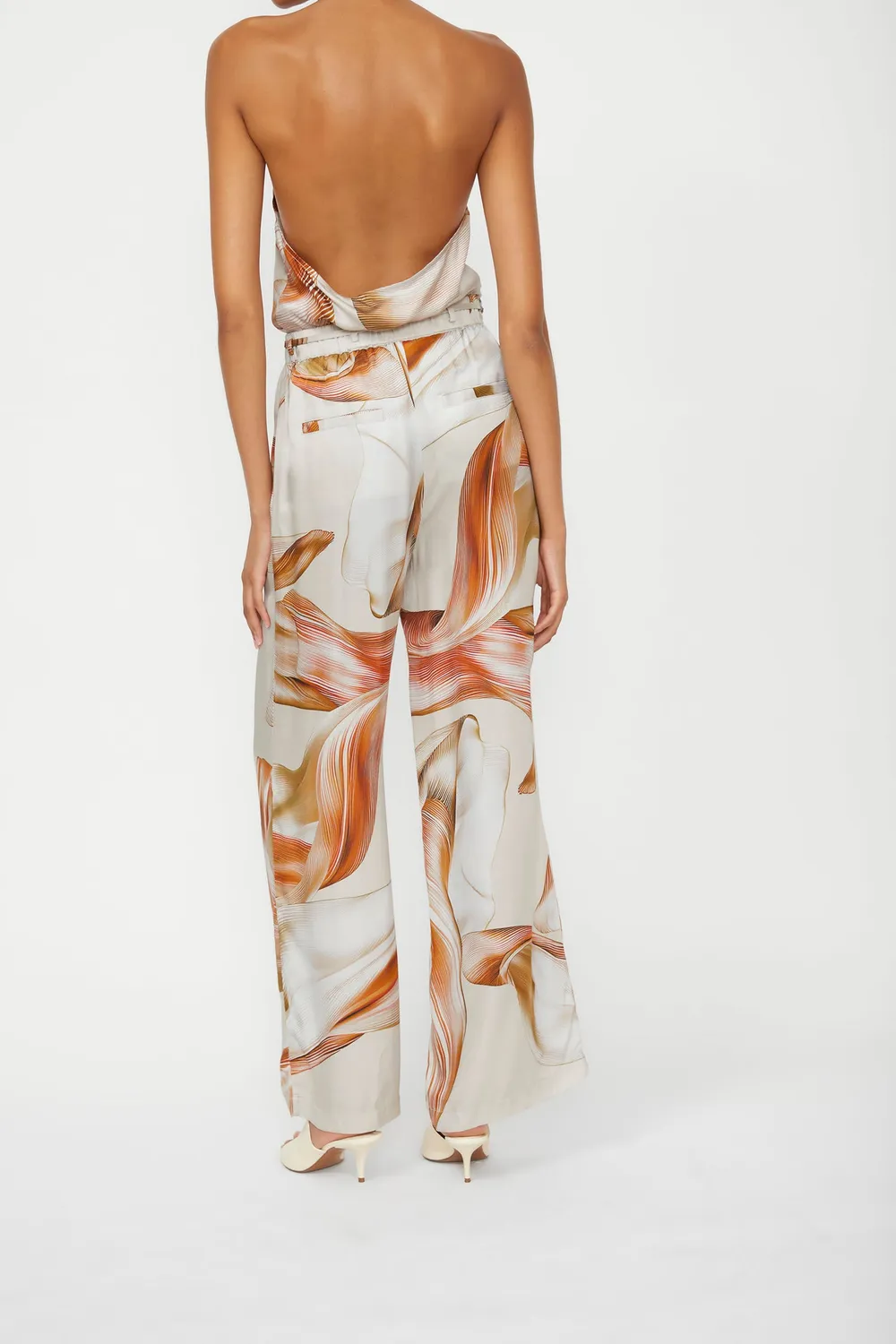 Isabelle Blanche pantaloni satin taupe viscoza