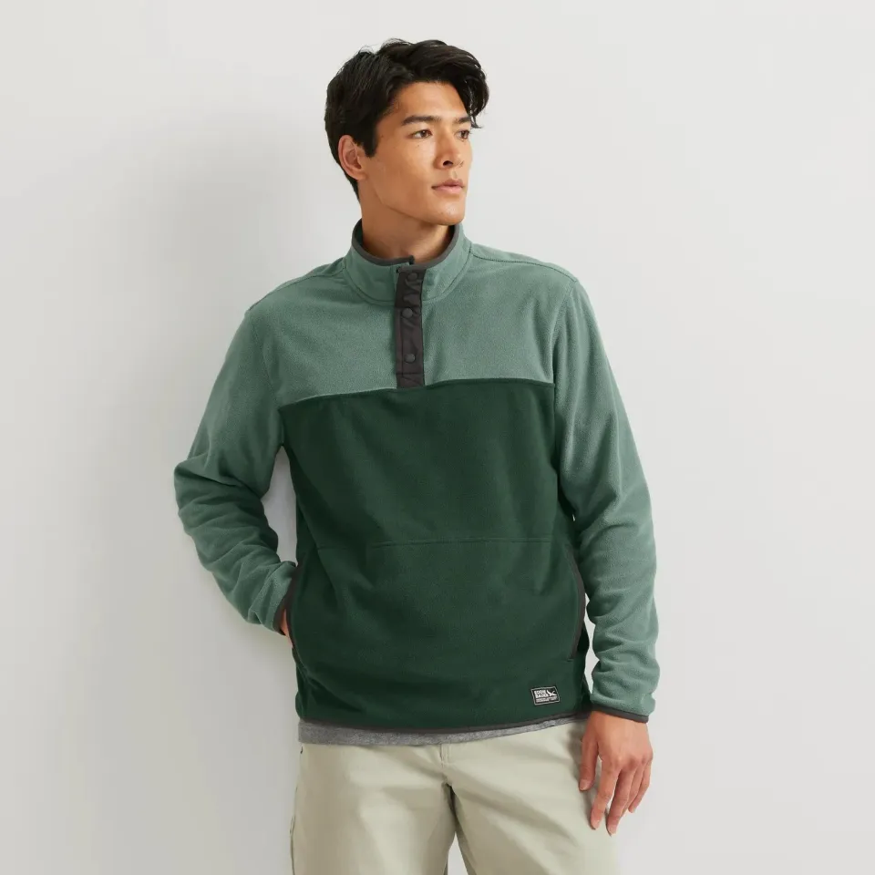 Eddie Bauer Chutes Fleece Snap Mock Pullover barbati verde