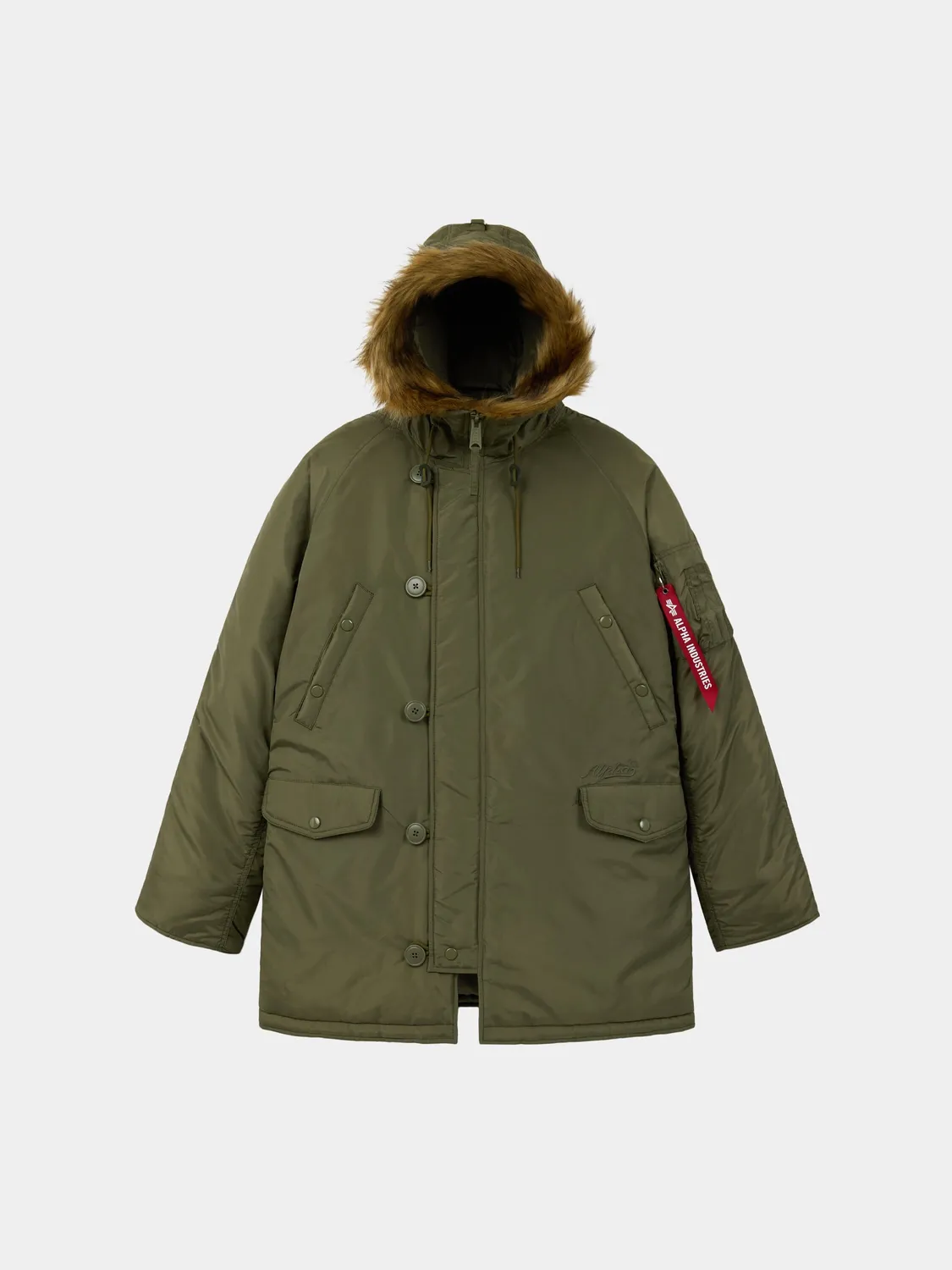 Alpha Industries N-3B Oxford parka verde extrem călduros