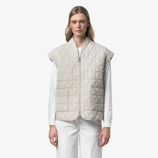 K-Way Saloire Diamond vesta dama bej matlasata Primaloft