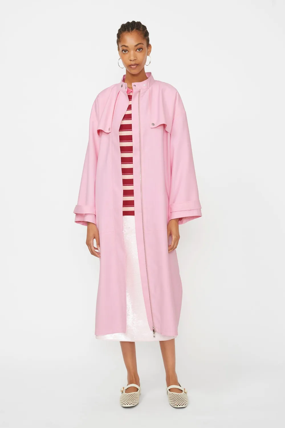 Isabelle Blanche palton duster arctic rose S