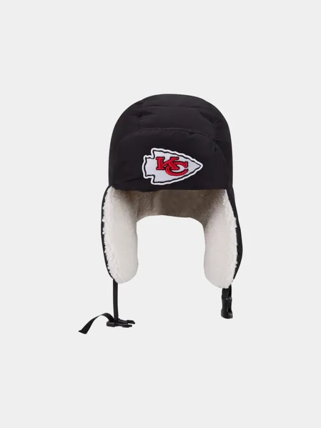 Alpha Industries Kansas City Chiefs Quilted Trapper caciula neagra