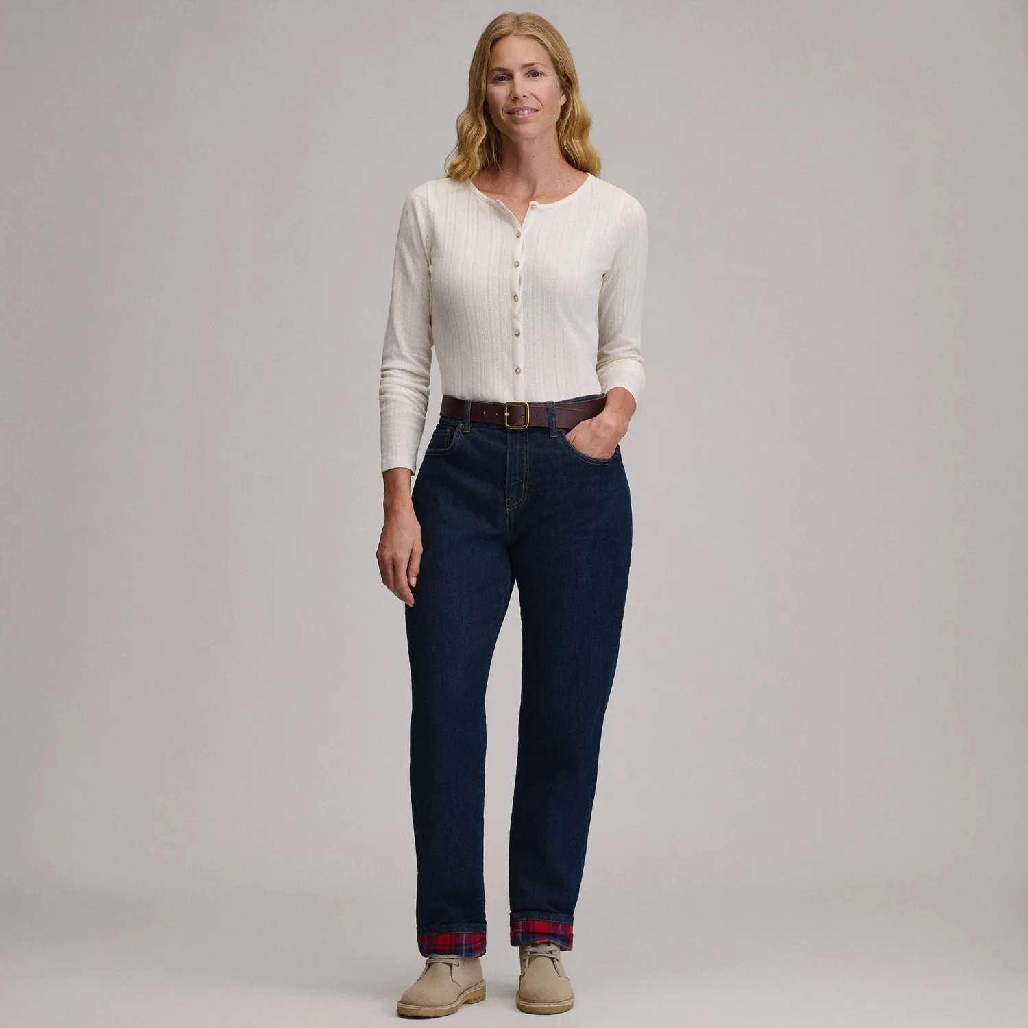 Eddie Bauer Boyfriend blugi dama captusiti Aged Blue