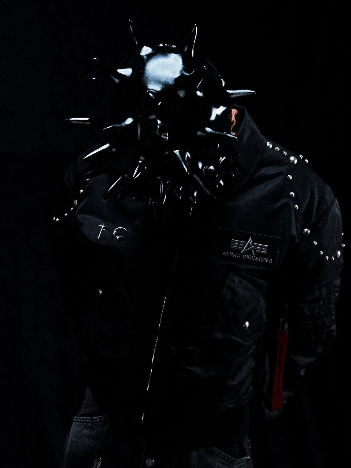 Thug Club x Alpha CWU 45/P geaca bomber negru nituri