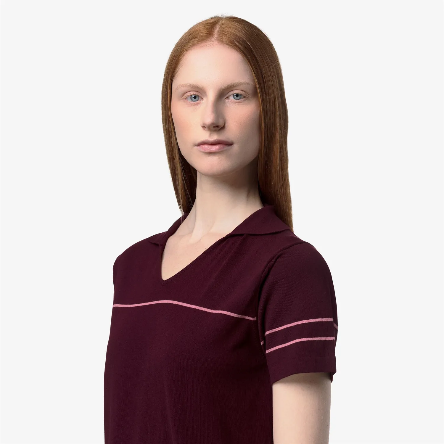 K-Way Mazardy Stripes polo dama violet dungi bumbac