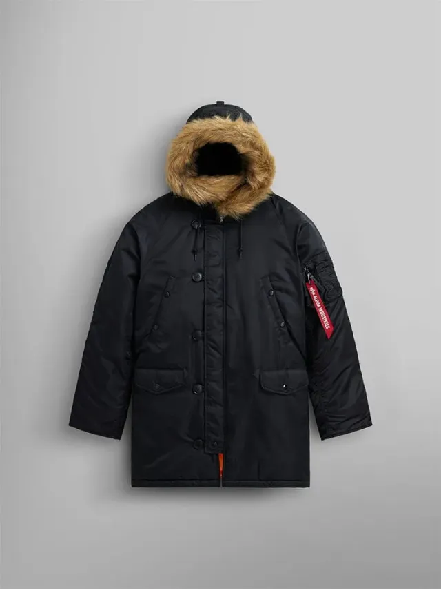 Alpha Industries N-3B Slim Fit Parka palton negru