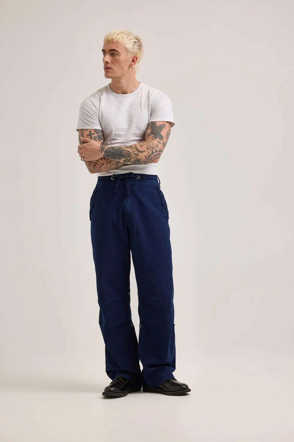 Alpha Industries Alpha x Lee Snowpant pantaloni Indigo ripstop bumbac