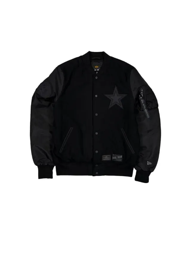 Alpha Industries Dallas Cowboys MA-1 geacă bomber neagră lână