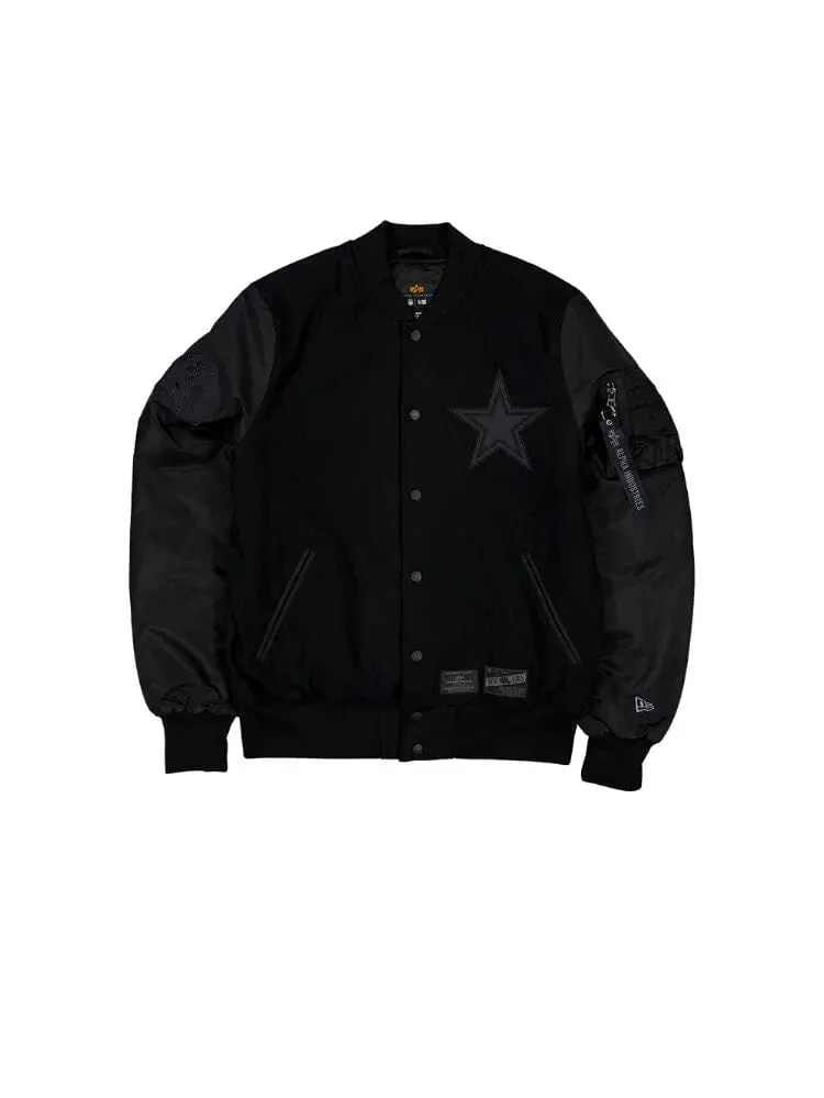 Alpha Industries Dallas Cowboys MA-1 geacă bomber neagră lână