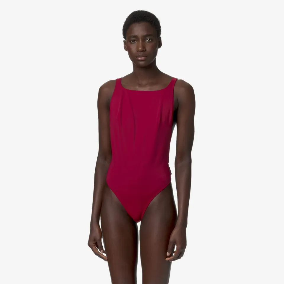 K-Way Bricy costum baie femei Red Persian intreg decupat