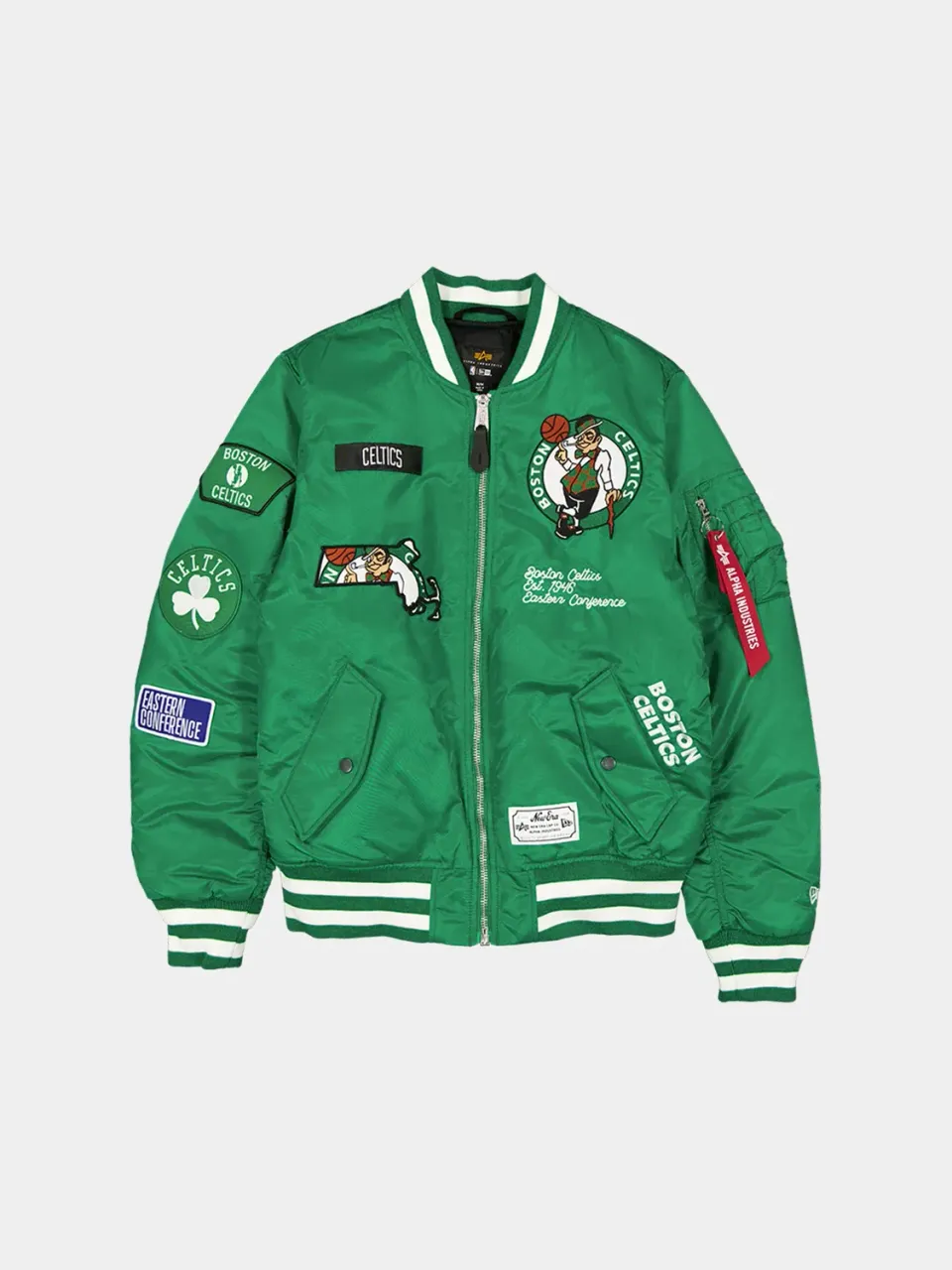 Boston Celtics X Alpha X New Era MA-1 geaca verde