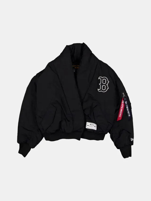 Alpha Shawl Bomber geaca dama neagra cu guler sal