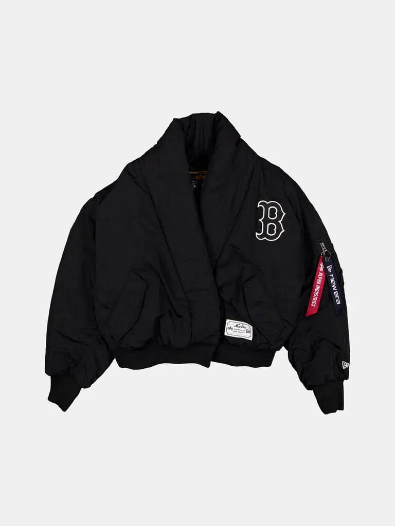 Alpha Shawl Bomber geaca dama neagra cu guler sal