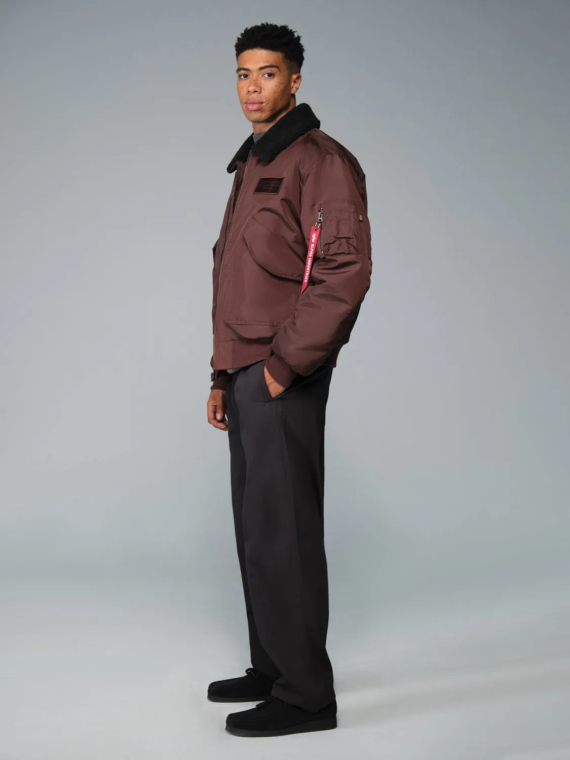 Alpha Industries CWU 45/P geaca bomber neagra Sherpa