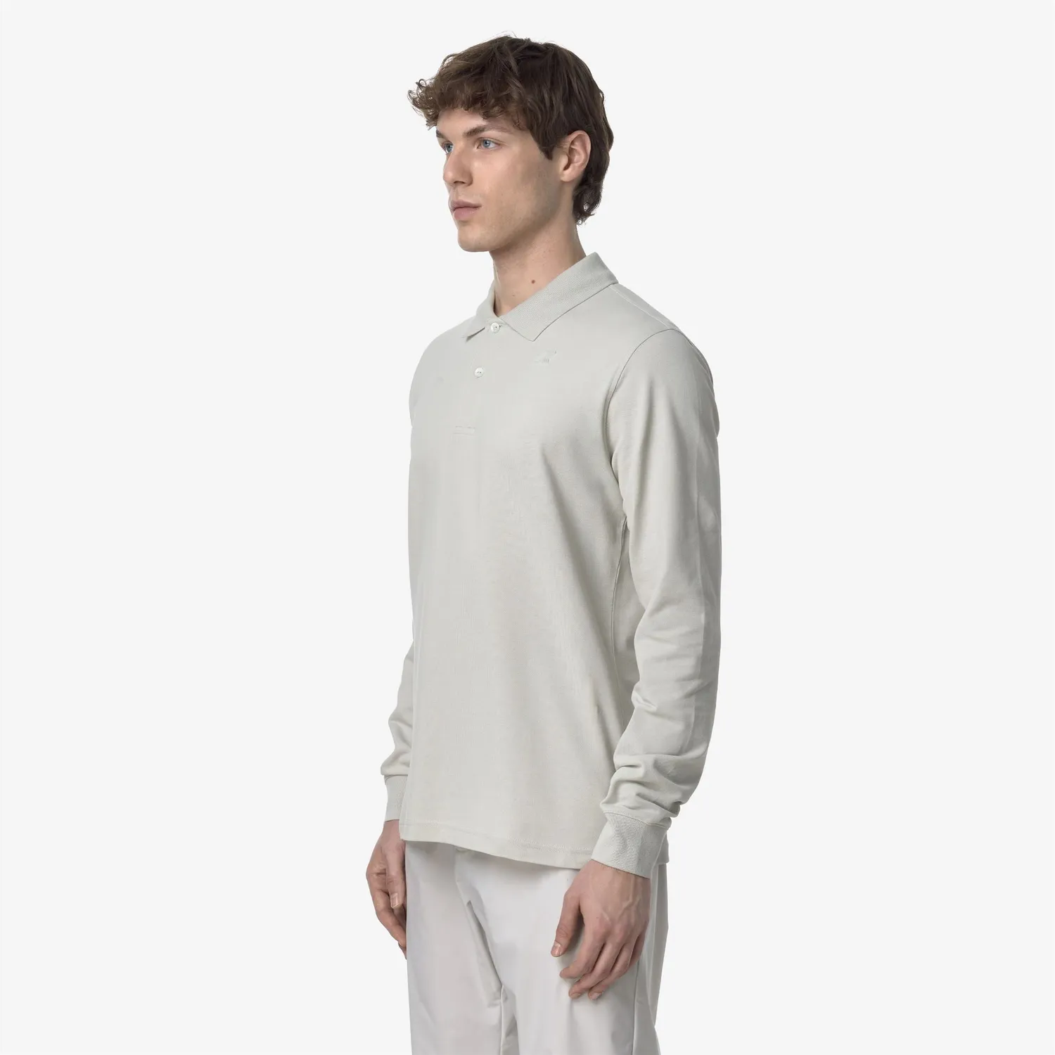 K-Way Monju Pique Slim polo barbati bej maneca lunga